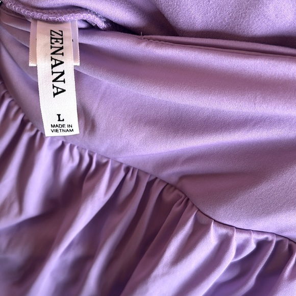 Zenana Match Point Tennis Skort Size Large Lavender Pull On Built In Shorts - Picture 11 of 12